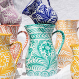 Hand Painted Large Pitcher, Green