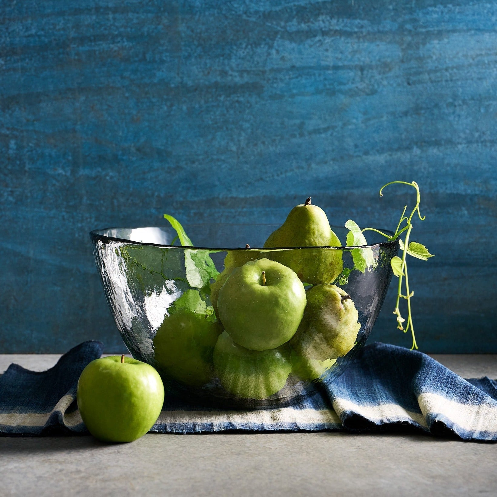 Pebbled Glass Low Bowl