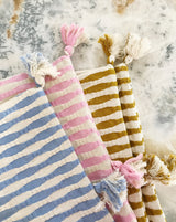 Antigua Pillow in Baby Pink Stripe