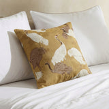 Golden Crane Throw Pillow