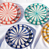 Candy Cane Stripes Salad Plate, Blue