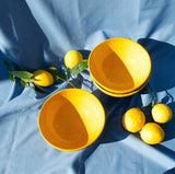 Hand Painted Medium Bowl, Yellow Glaze