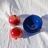 Hand Painted Small Bowl, Blue Glaze