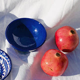 Hand Painted Small Bowl, Blue Glaze