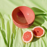 Hand Painted Medium Bowl, Coral Glaze