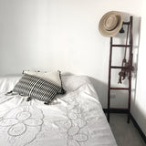 Antigua Pillow - Black and Natural Ivory