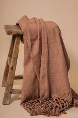 Layering Fringe Crochet Blanket in Blush