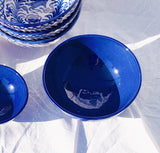 Hand Painted Medium Bowl, Blue Glaze