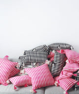 Antigua Pillow - Black and Natural Ivory