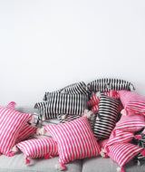 Antigua Pillow in Black and Natural Ivory
