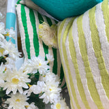 Antigua Pillow in Grass Green Stripe
