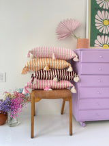 Antigua Pillow in Baby Pink Stripe