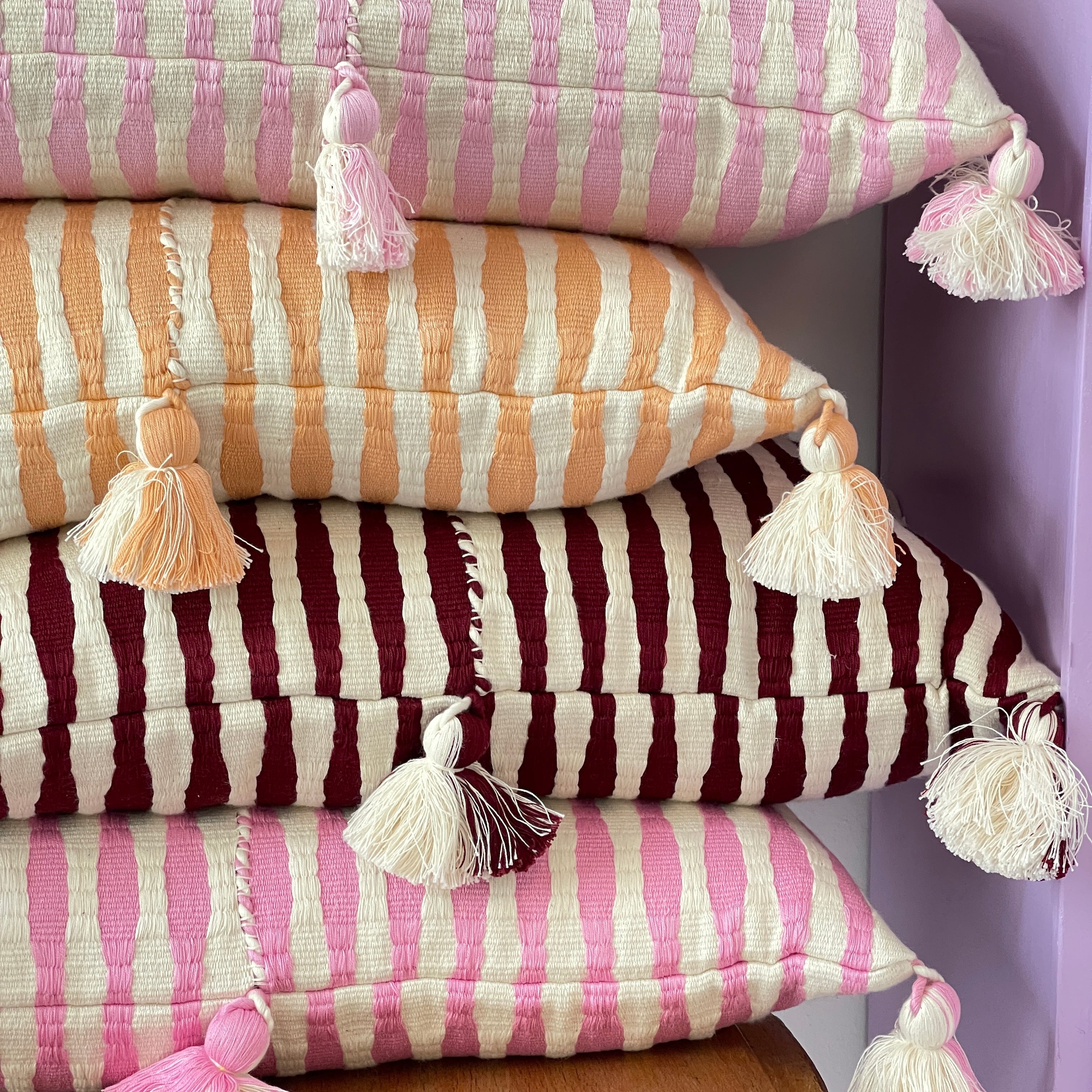 Antigua Pillow in Bubblegum Pink Striped