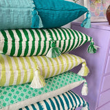 Antigua Pillow in Jade Stripe