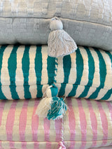 Antigua Pillow in Jade Stripe