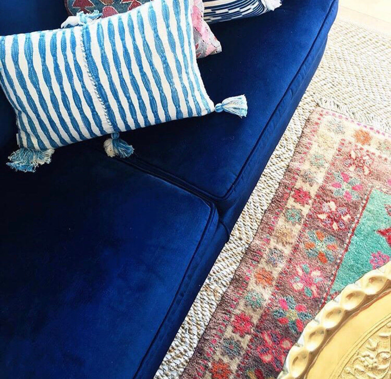 Antigua Pillow in Faded Indigo