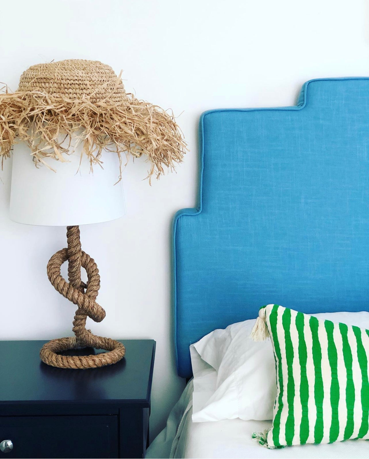 Antigua Pillow in Grass Green Stripe