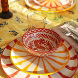 Candy Cane Stripes Dinner Plate, Coral