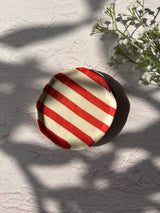 Ceramic Red Stripe Plate, S/2