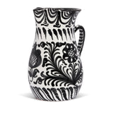 Hand Painted Large Pitcher, Black