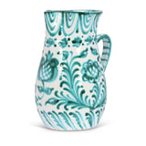 Hand Painted Large Pitcher, Green