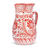 Hand Painted Large Pitcher, Coral