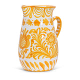 Hand Painted Large Pitcher, Yellow