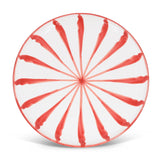 Candy Cane Stripes Dinner Plate, Coral