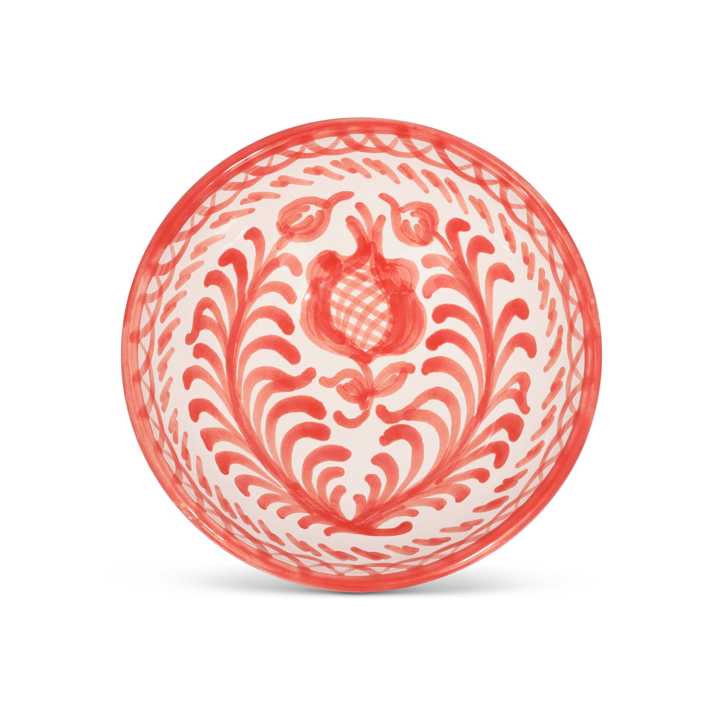 Hand Painted Lebrillo Small Bowl, Coral