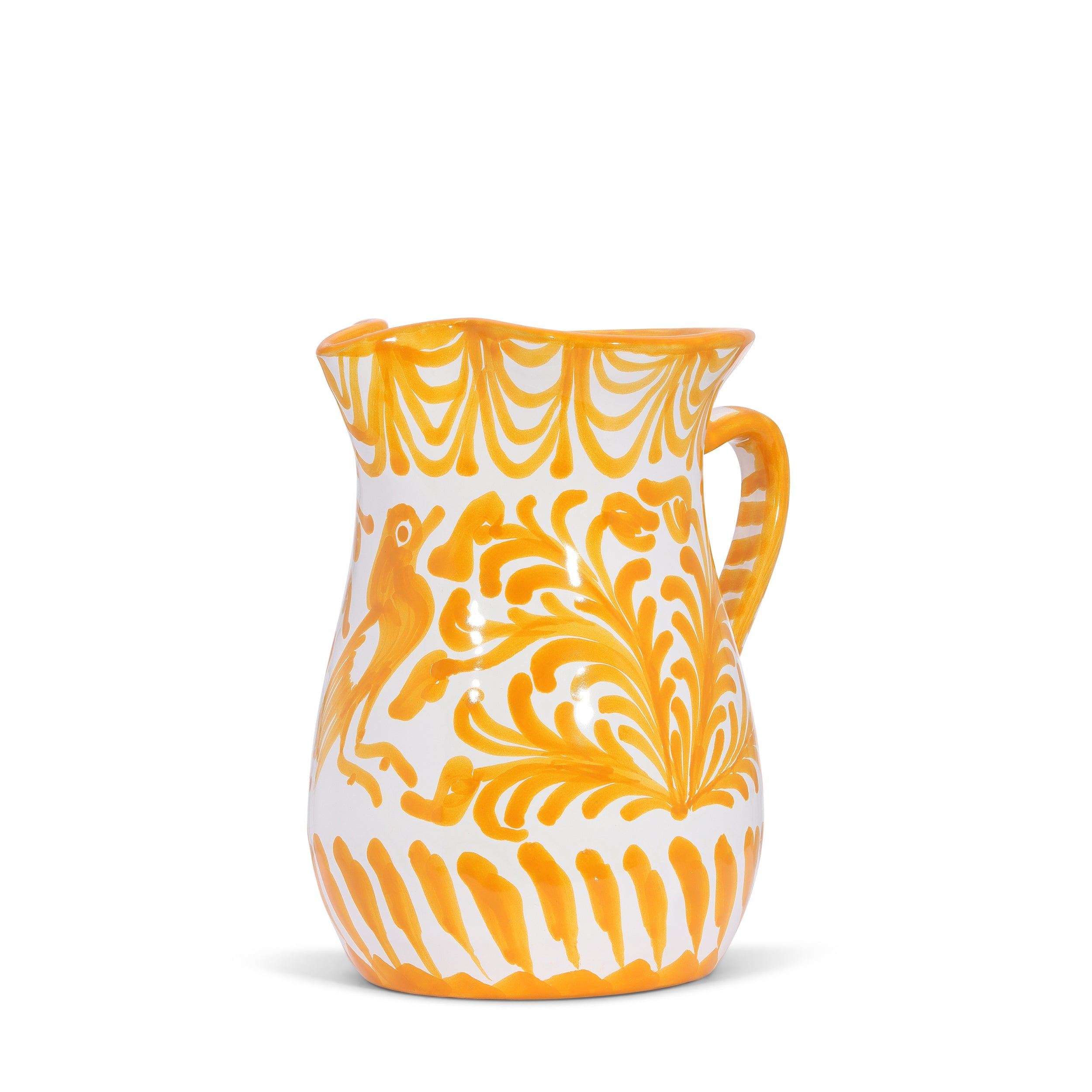 Hand Painted Small Pitcher, Yellow