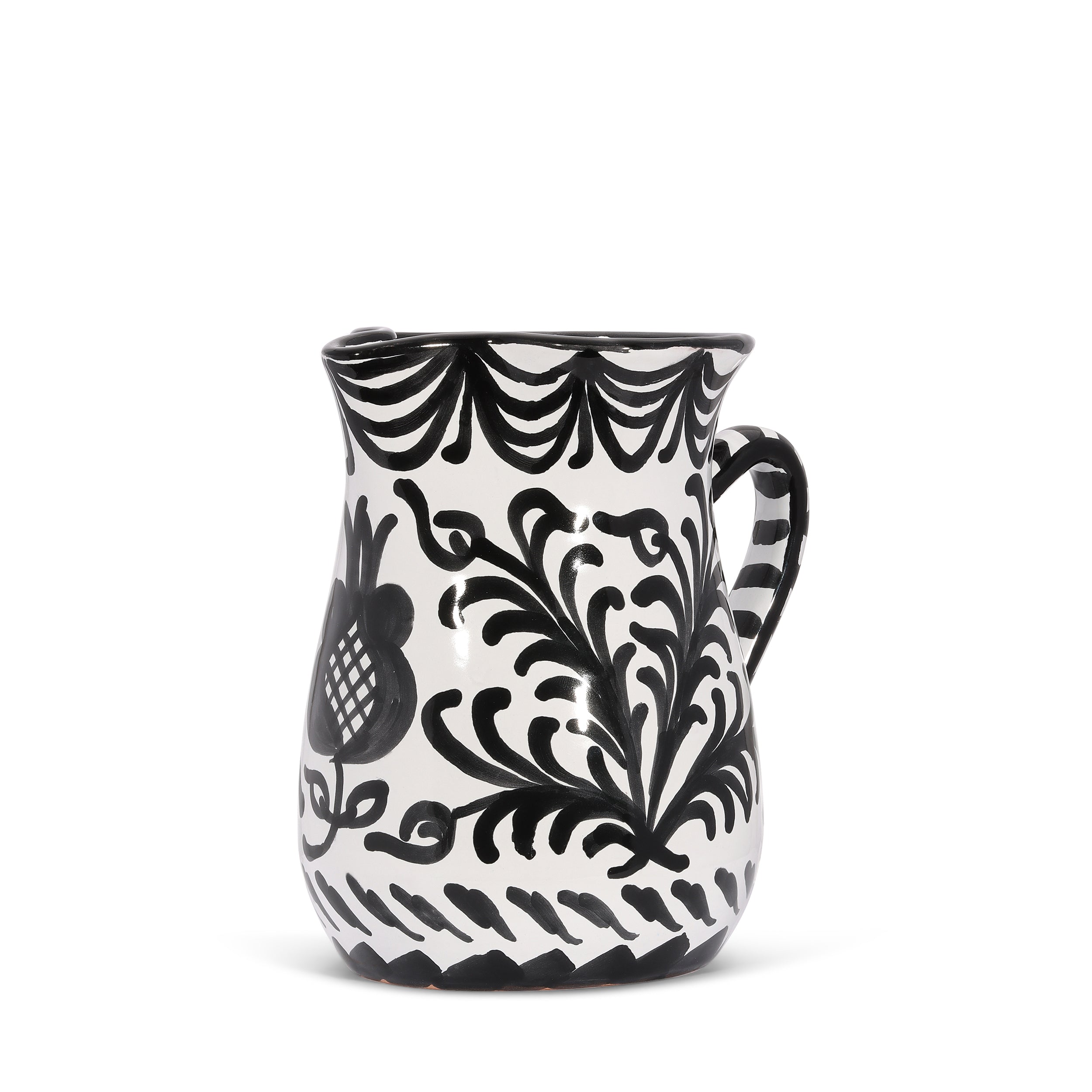 Hand Painted Small Pitcher, Black