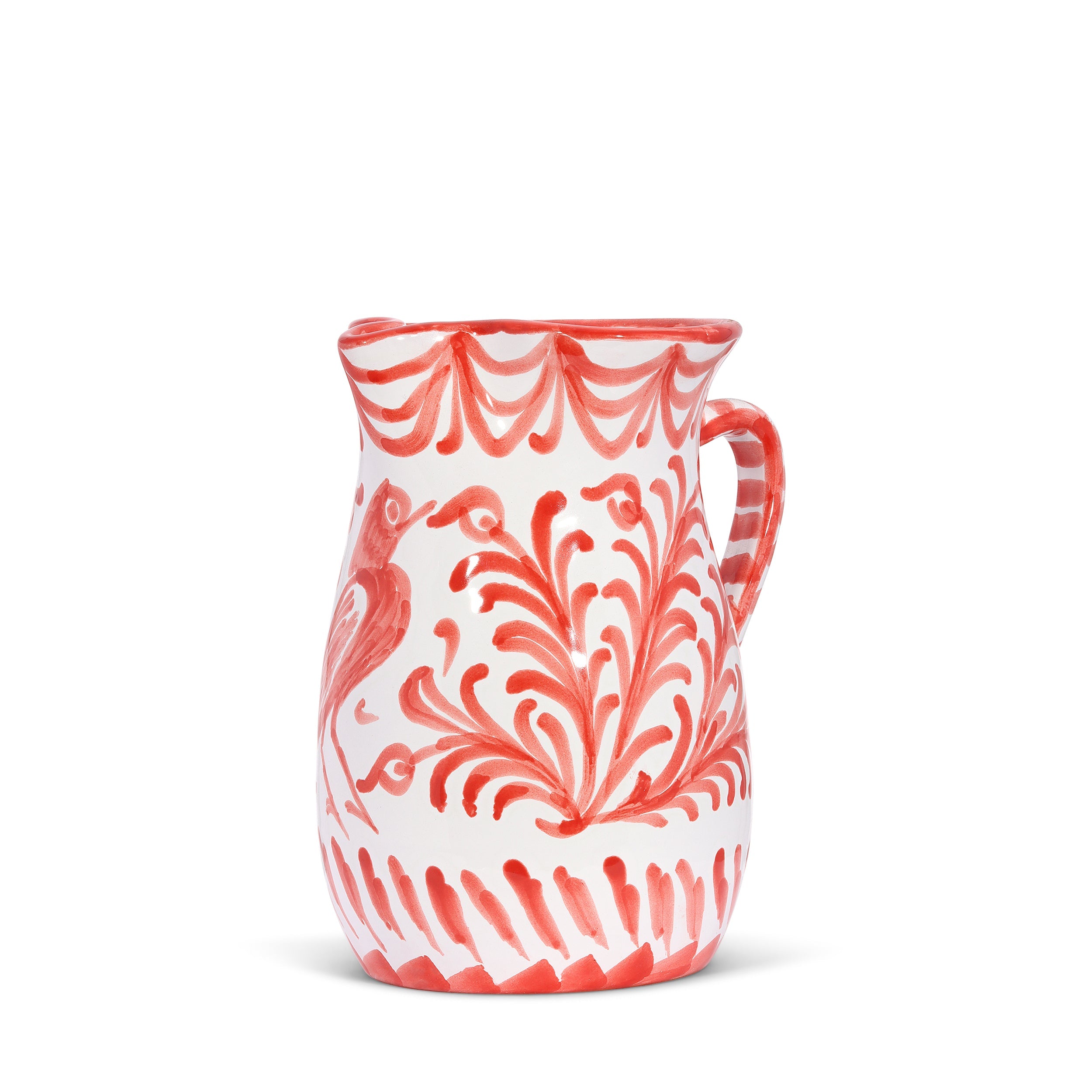 Hand Painted Small Pitcher, Coral