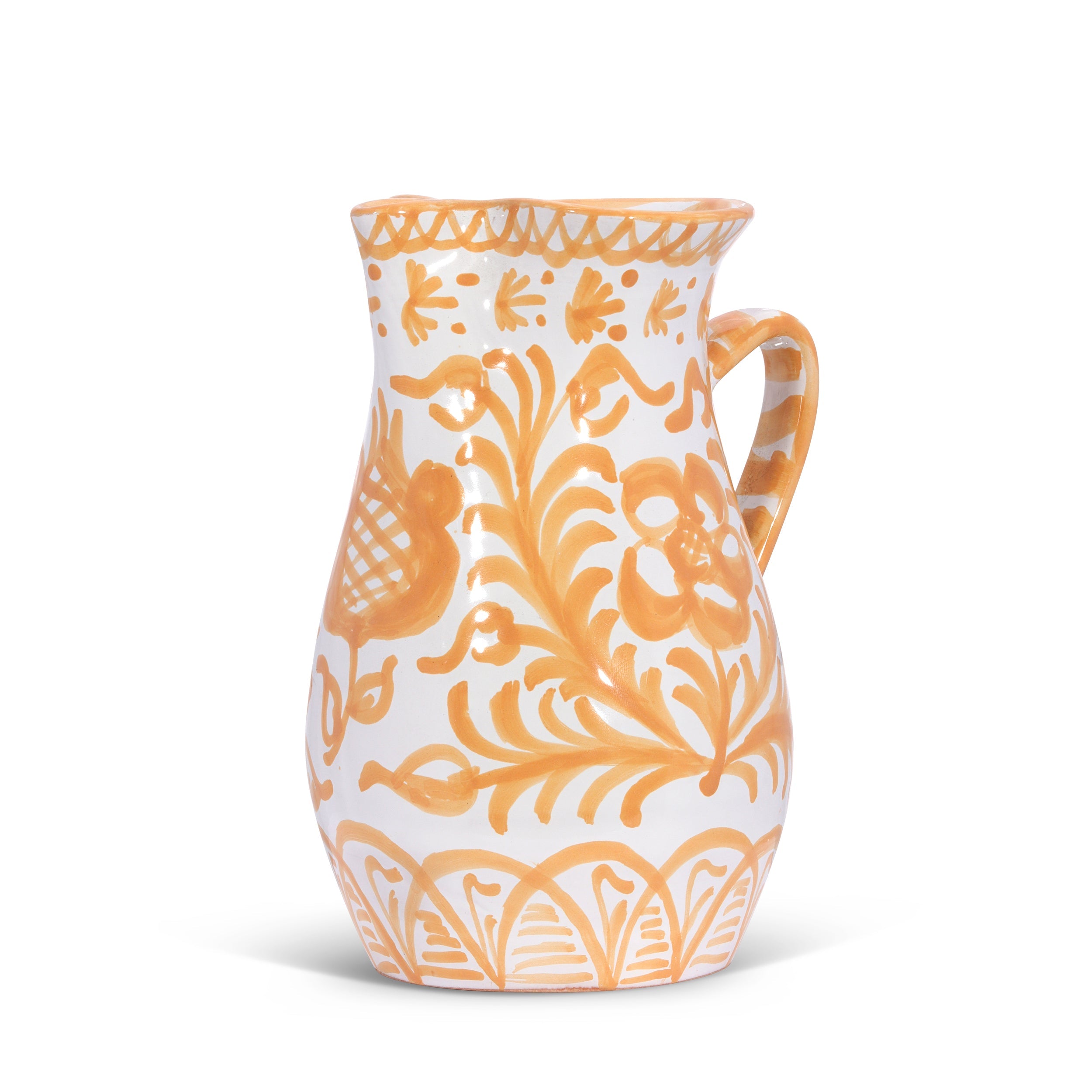 Hand Painted Medium Pitcher, Peach