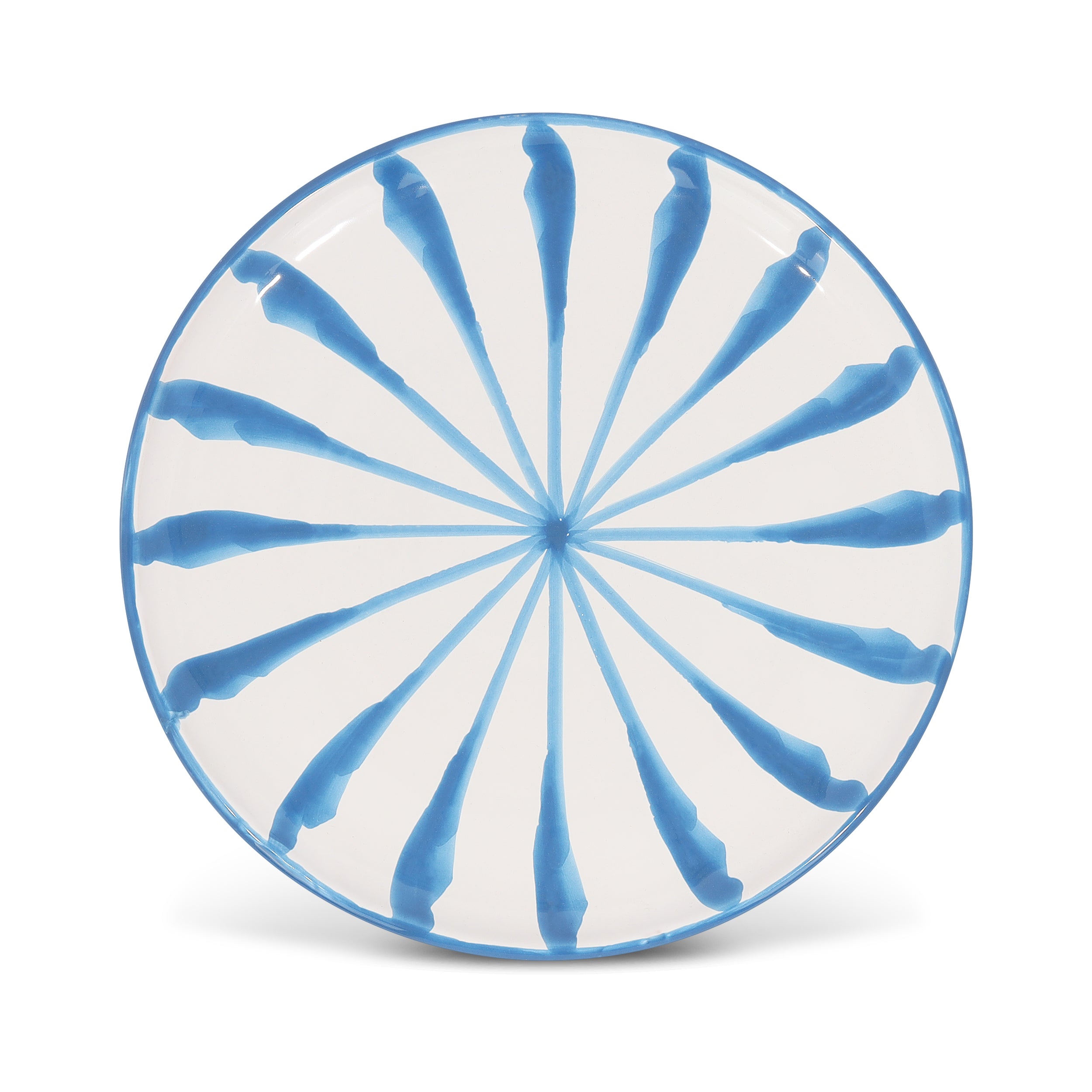 Candy Cane Stripes Salad Plate, Sky Blue
