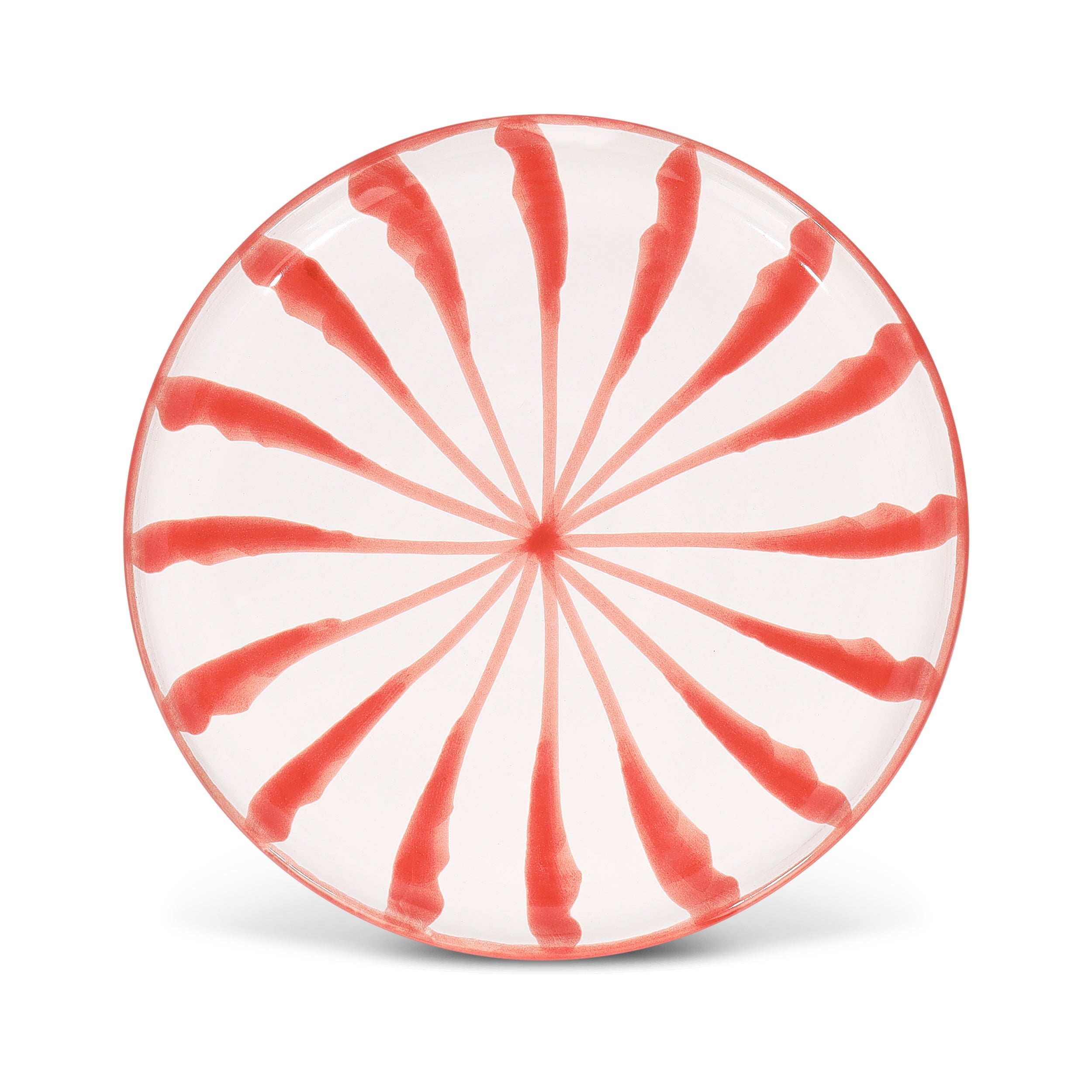 Candy Cane Stripes Salad Plate, Coral