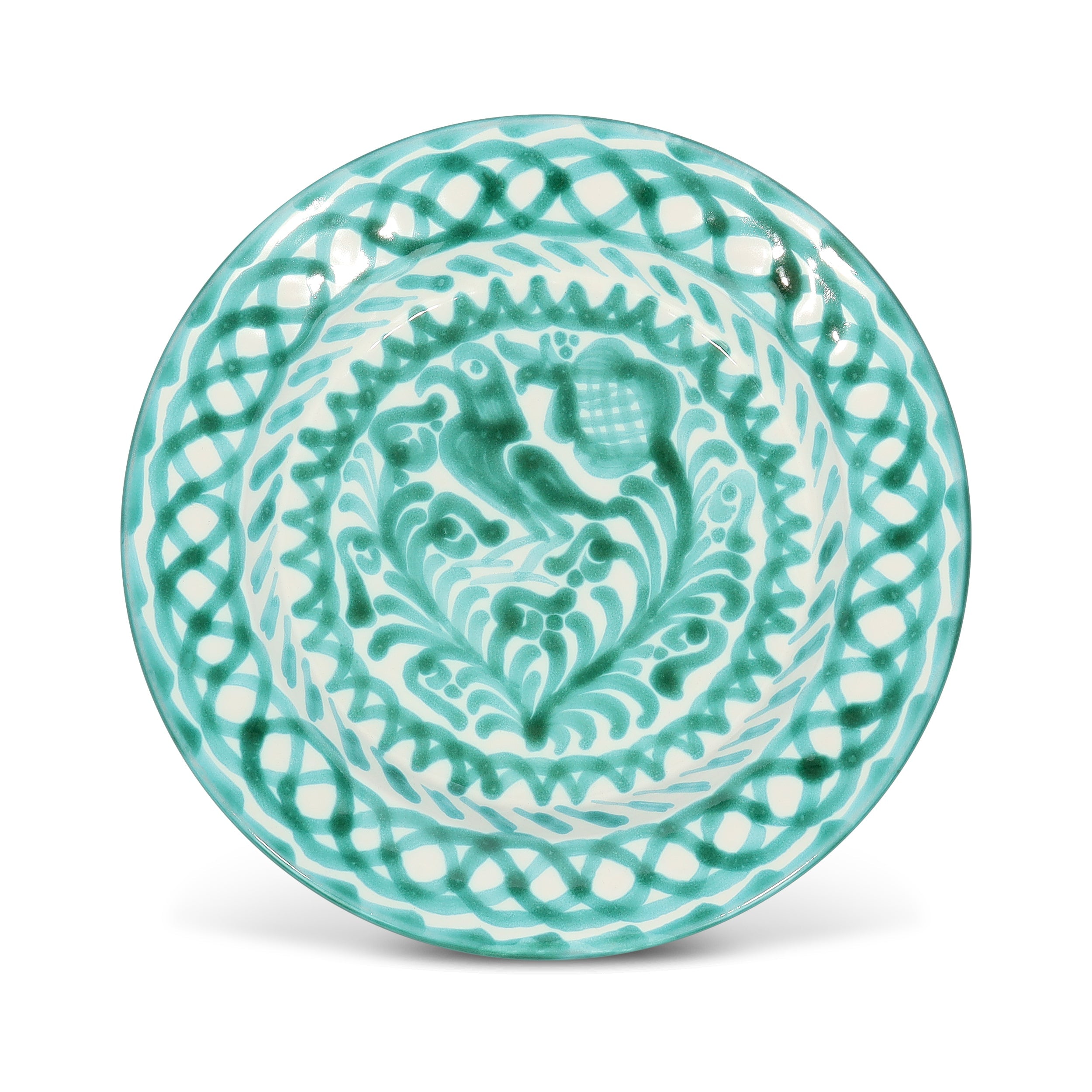 Hand Painted Lebrillo Salad Plate, Green