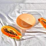 Hand Painted Medium Bowl, Peach Glaze