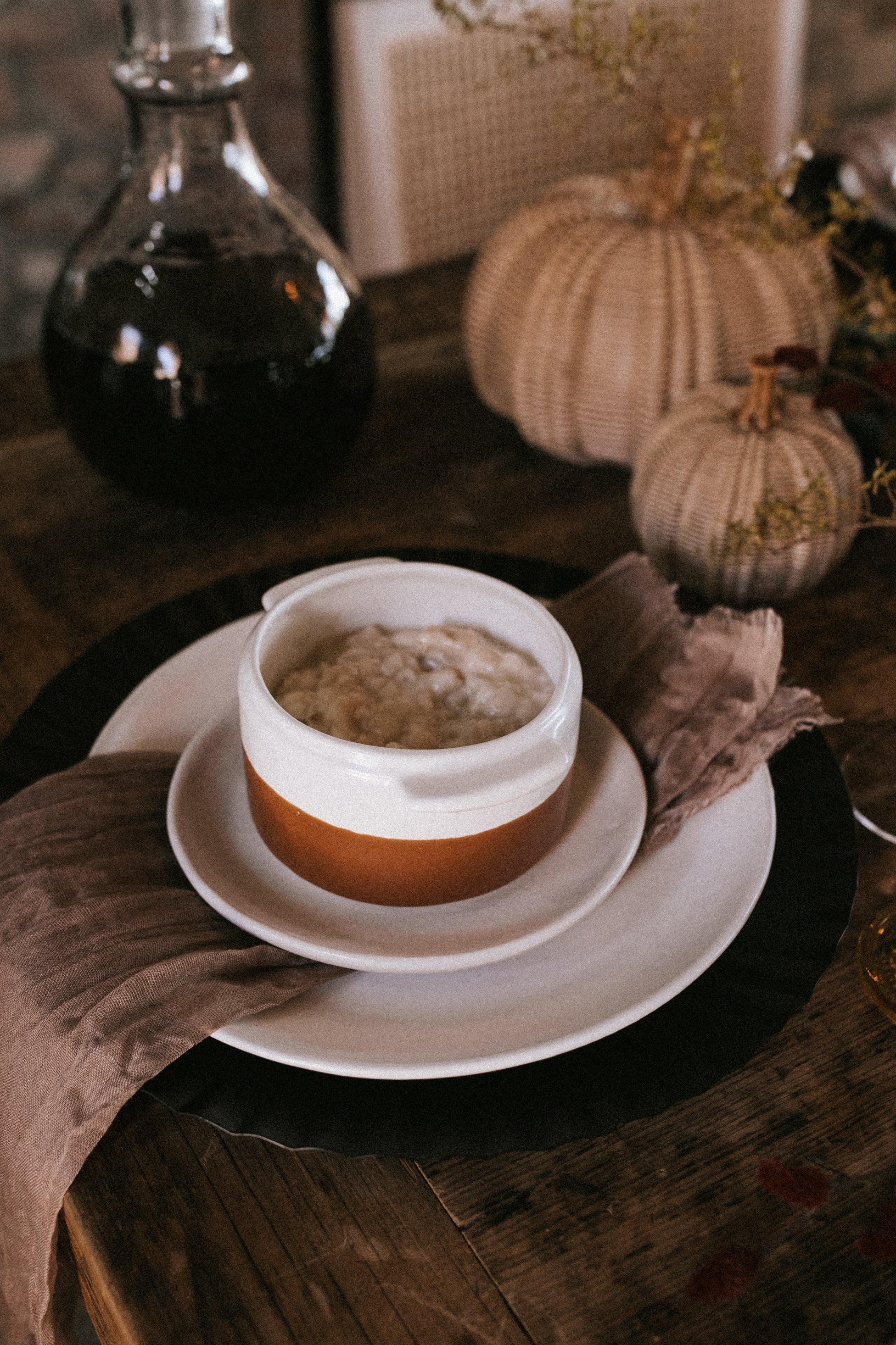 Waylon Soup Bowl in Brown/White S/4