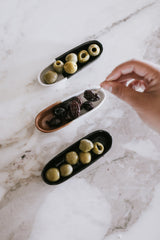 Sable Olive Tray in Matte Black/Glossy Black S/2