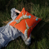 Velvet Leaping Small Leopard Throw Pillow