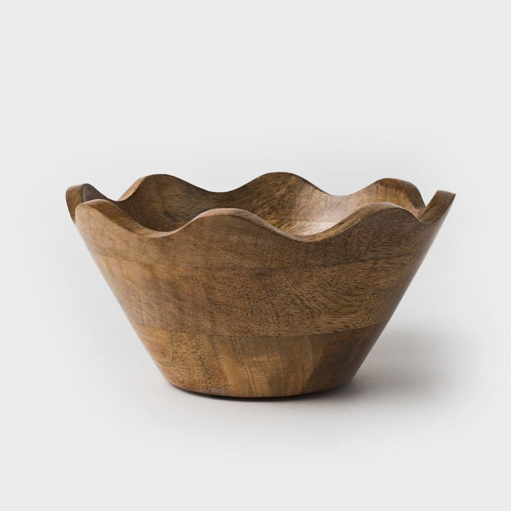 Scalloped Mango Wood Bowls
