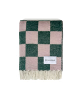 Checkerboard Blanket Green Pink