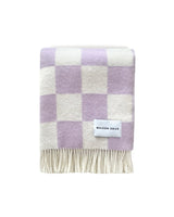 Checkerboard Blanket Lilac White