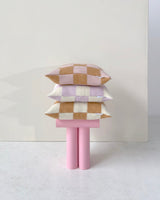 Cushion Cover CHECKERBOARD Terra Brown / White 20 x 20in
