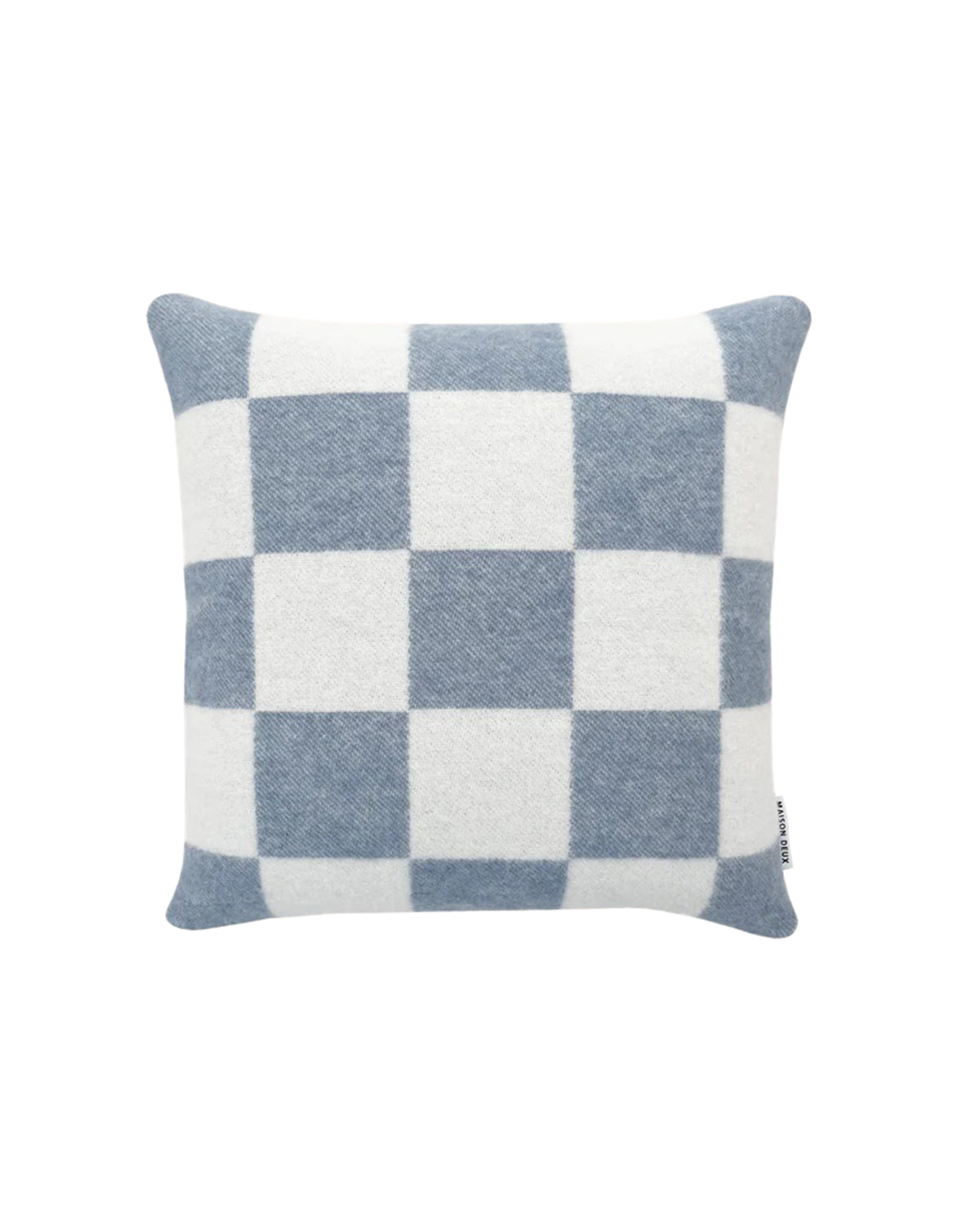 Cushion Cover CHECKERBOARD Denim Blue / White 20 x 20in