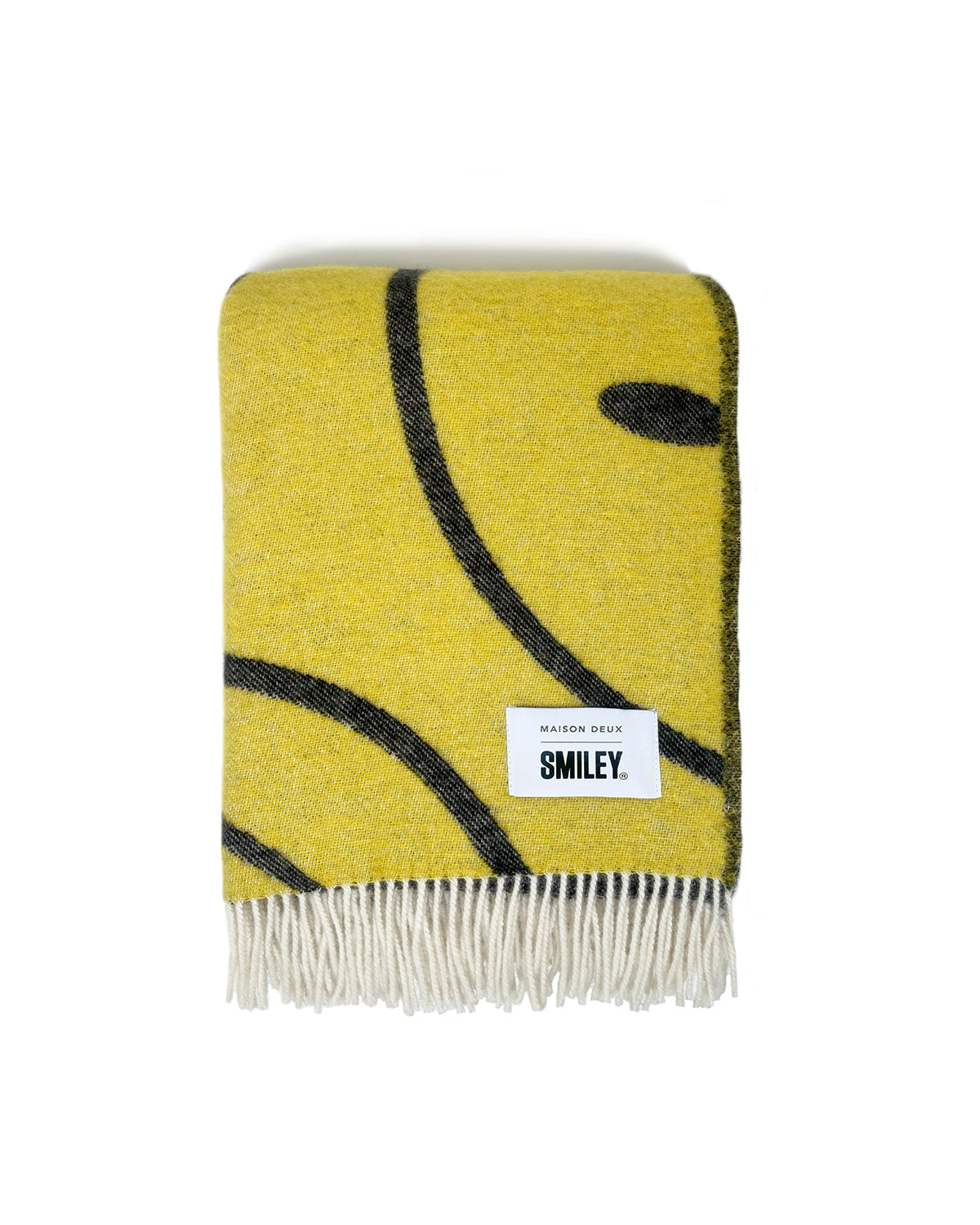 Smiley Blanket Yellow Black Print