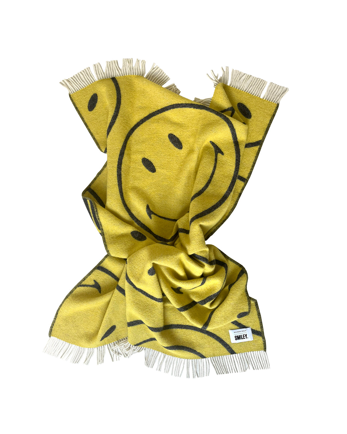 Smiley Blanket Yellow Black Print