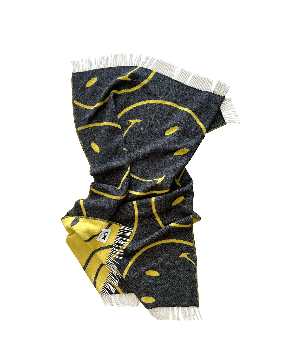 Smiley Blanket Yellow Black Print