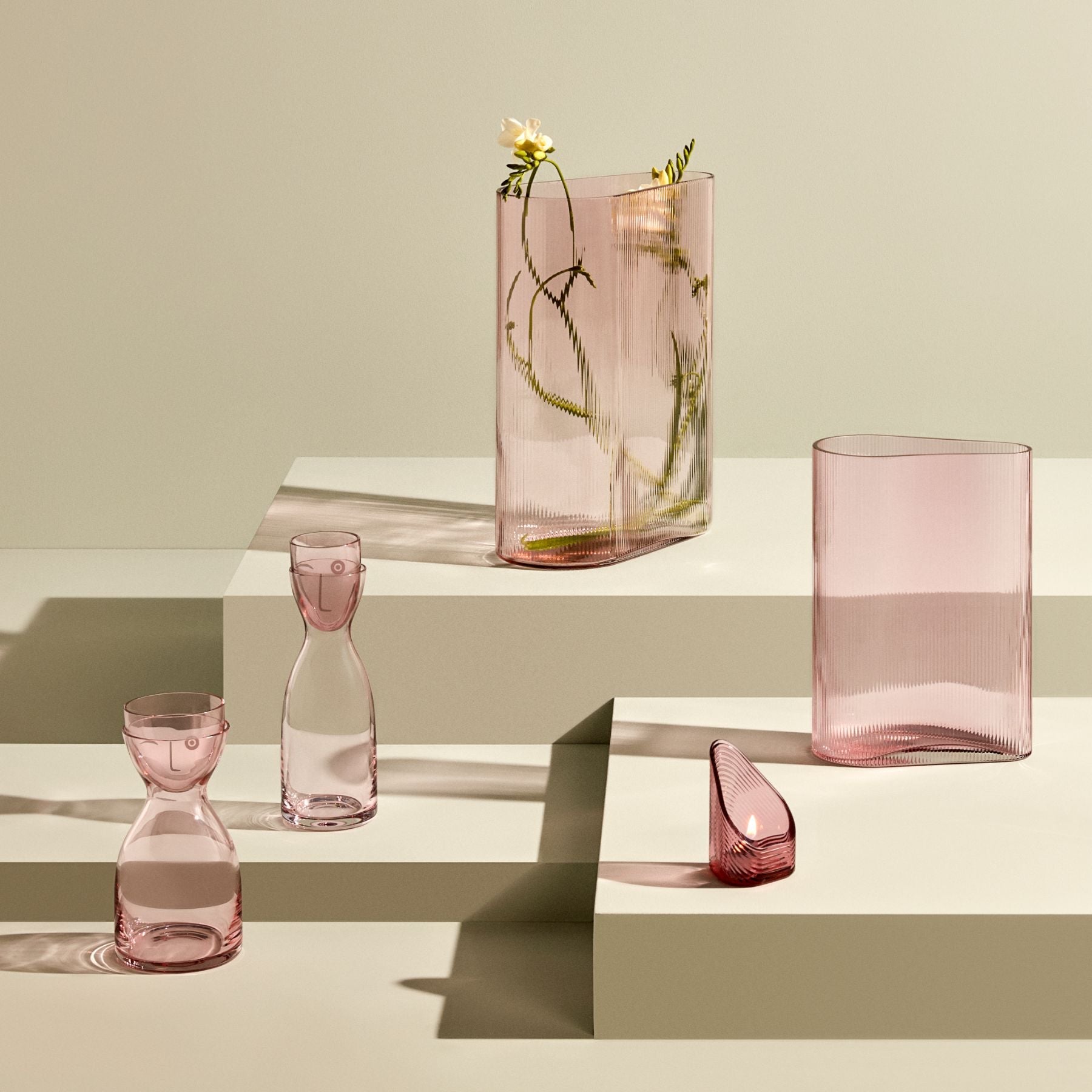 Mr. & Mrs. Night Water Set | Short Dusty Rose