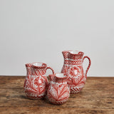 Hand Painted Large Pitcher, Coral